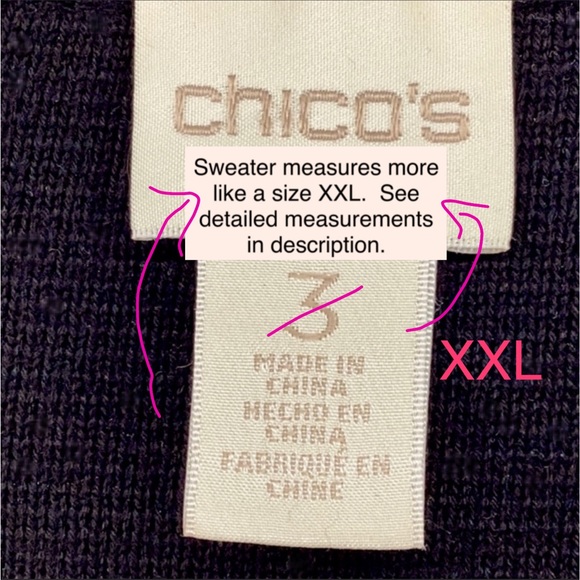 CHICO’S COTTON BLEND SWEATER CARDIGAN - Picture 10 of 15